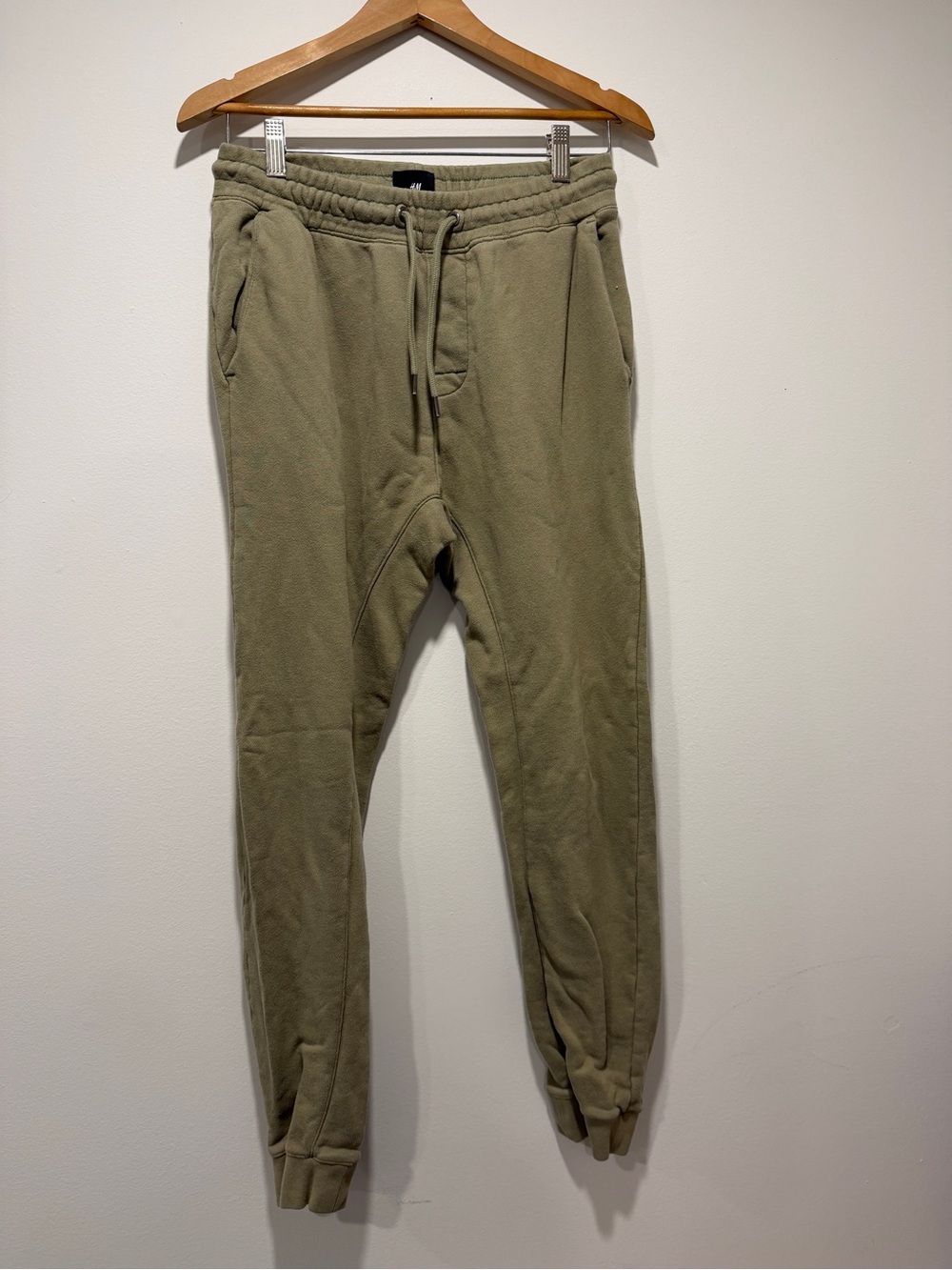 H&M Men's Olive Drawstring Jogger Pants
